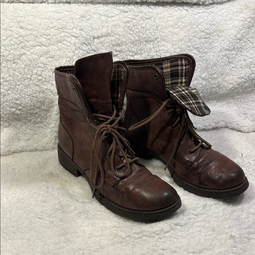 BOC Brown Leather Lace Up Boots